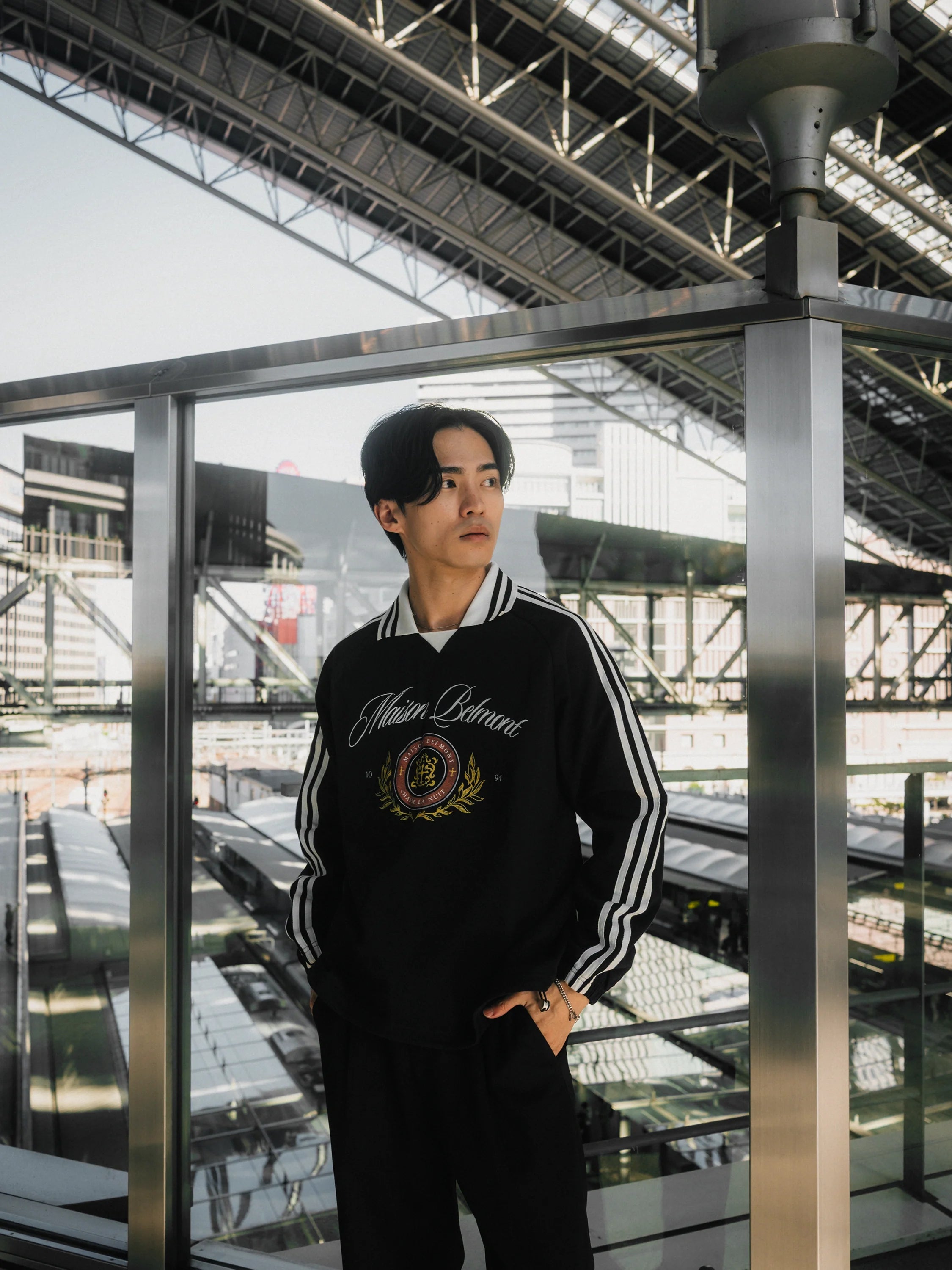 Belmont Lapel Sweater Polo - Black