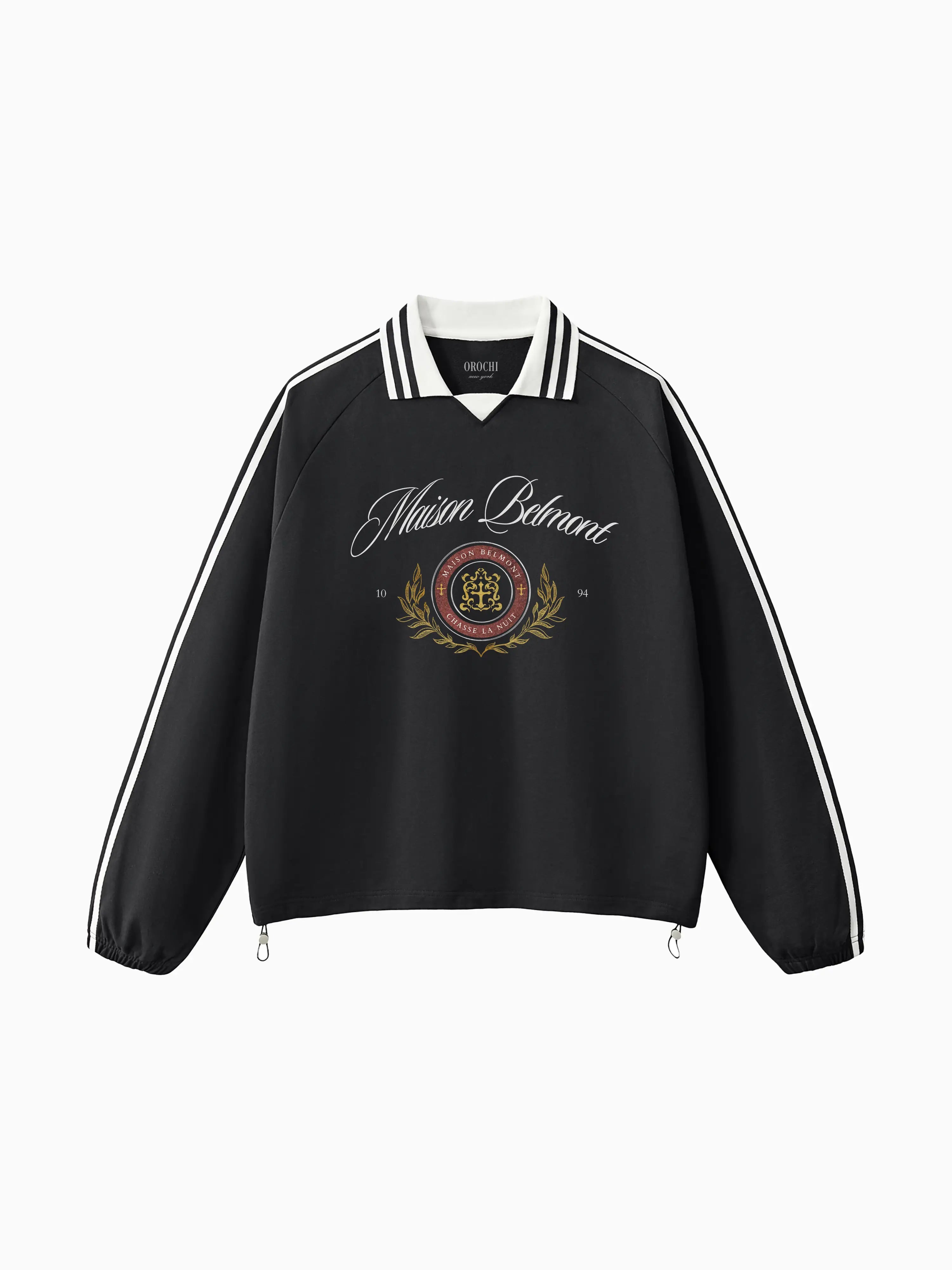 Belmont Lapel Sweater Polo - Black
