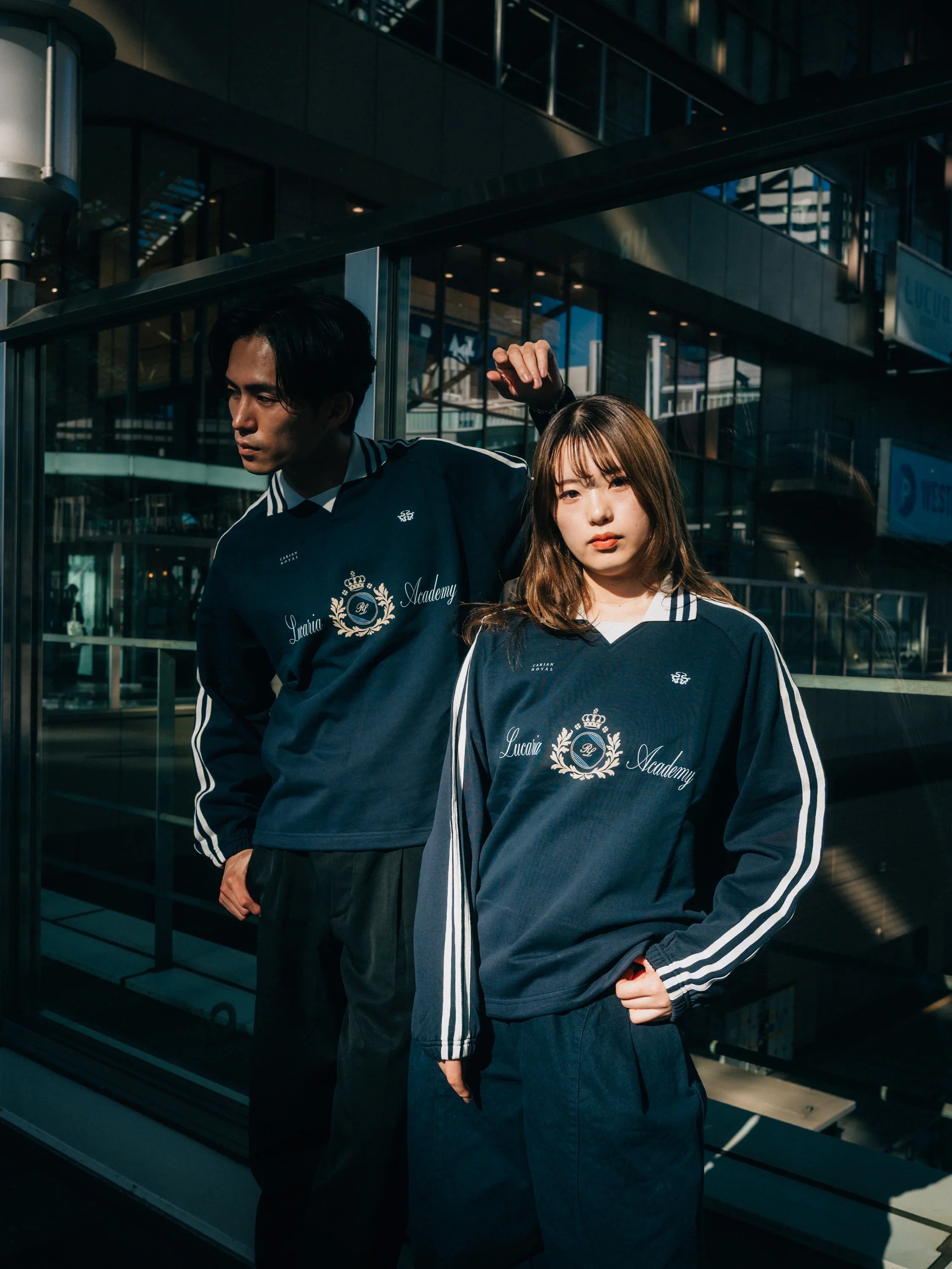 Lucaria Lapel Sweater Polo - Navy