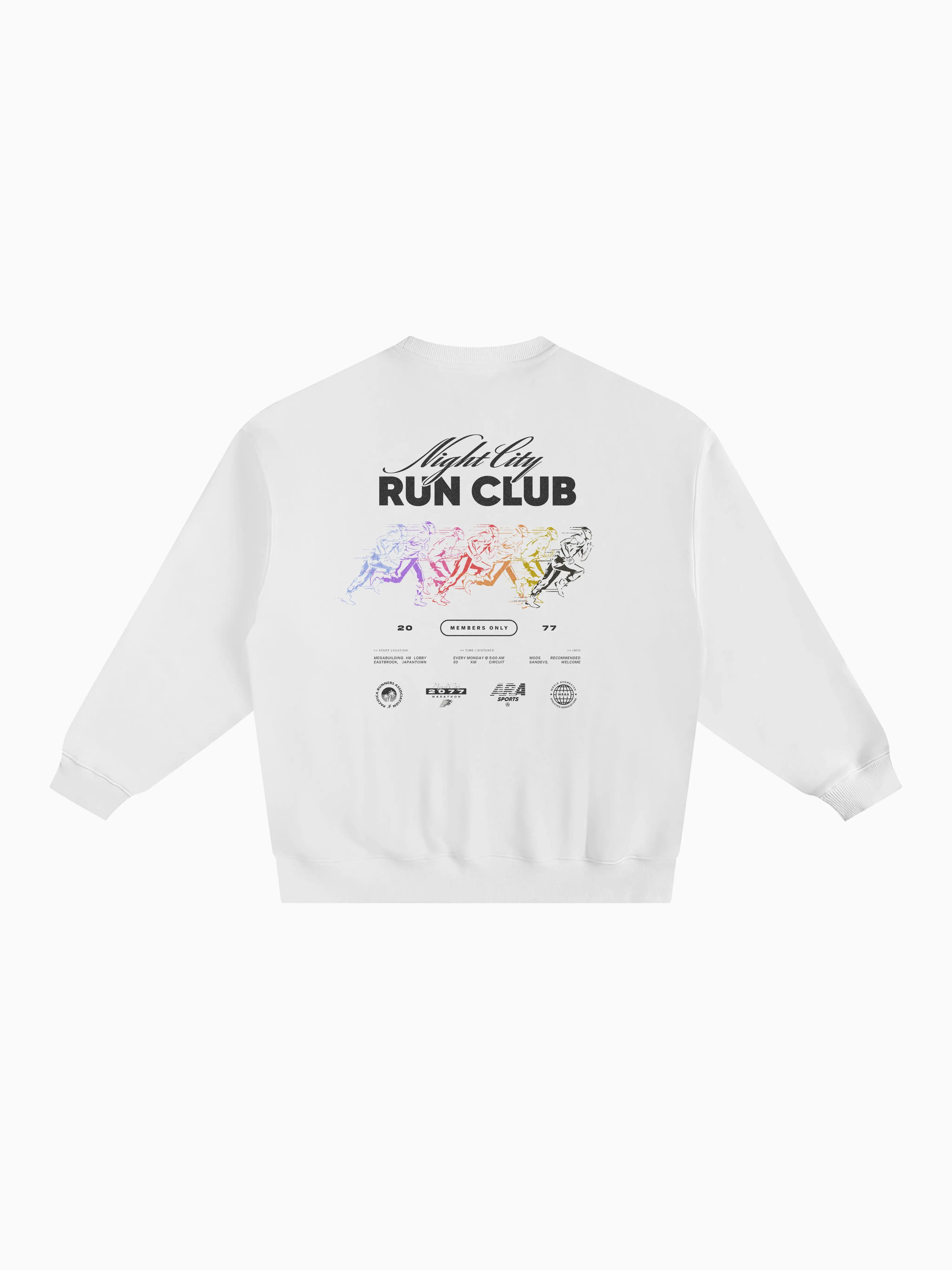 Run Club Box Crewneck - White
