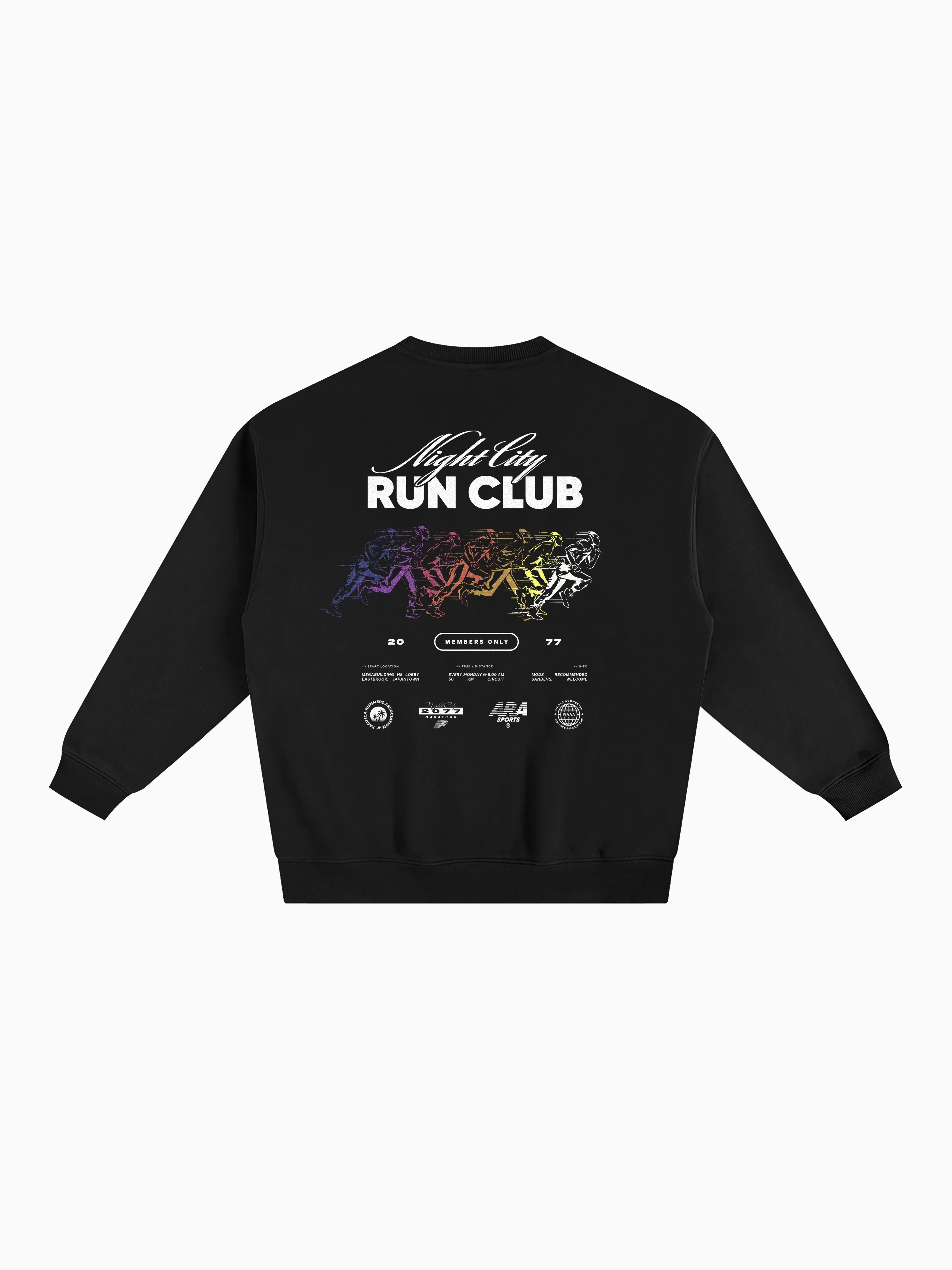 Run Club Box Crewneck - Black