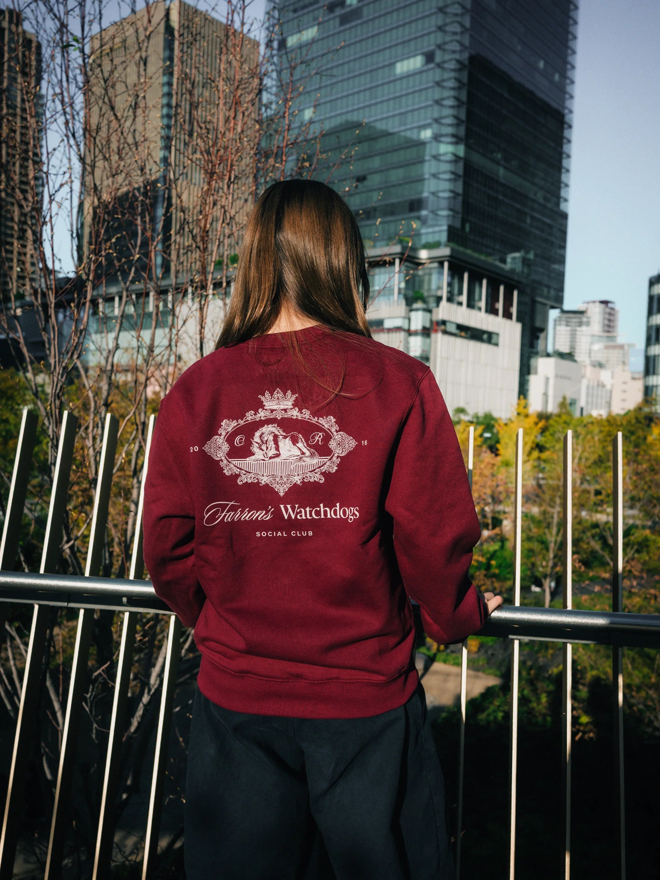 Watchdogs Box Crewneck - Maroon
