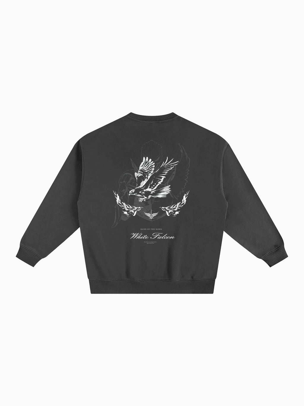 White Falcon Box Crewneck - Charcoal