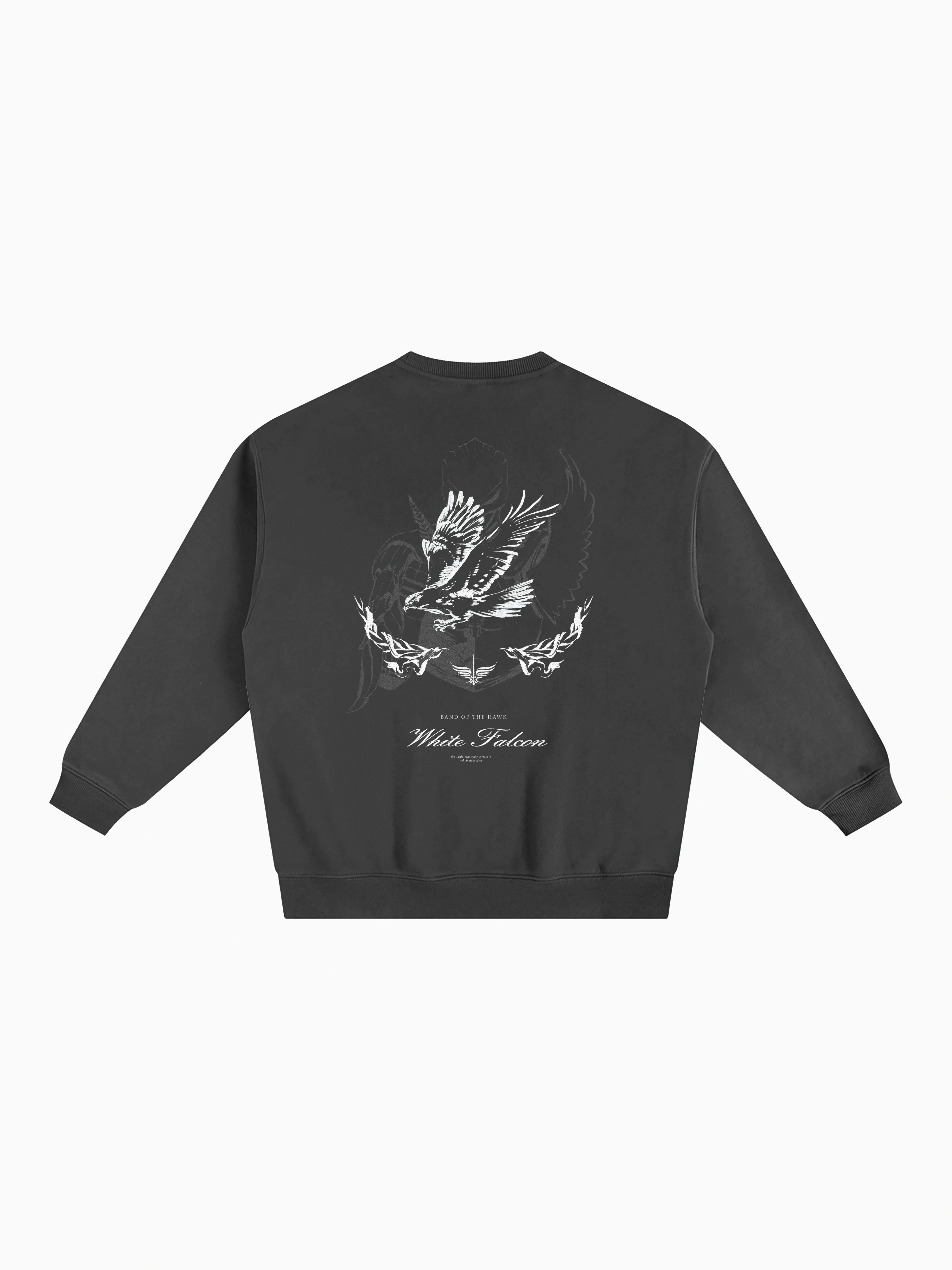 White Falcon Box Crewneck - Charcoal